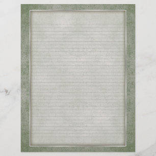 Optional Lines Letterhead with Aged Frame Green