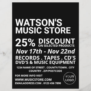 Optional Logo, Music Store Advertising Flyer