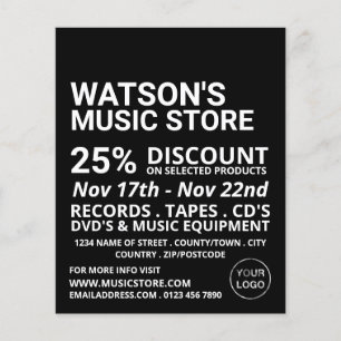 Optional Logo, Music Store Advertising Flyer