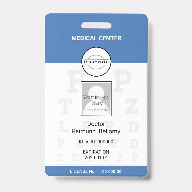 Optometrist Badge ID Badge (Front)