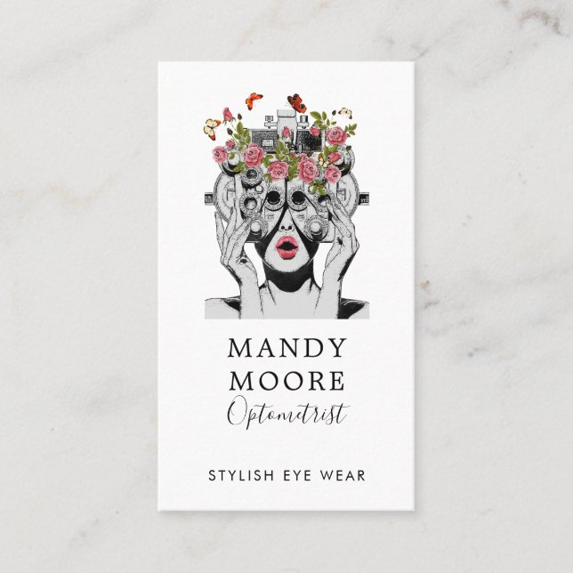 Optometrist Business & Appointment Reminder Business Card (Front)