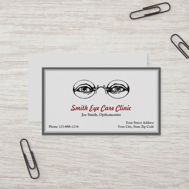 Optometrist Business Card (Front/Back In Situ)