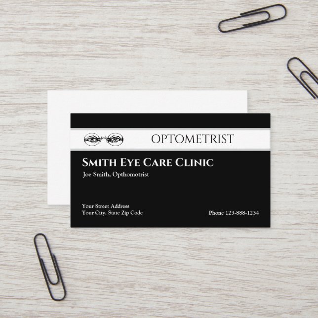Optometrist Business Card (Front/Back In Situ)