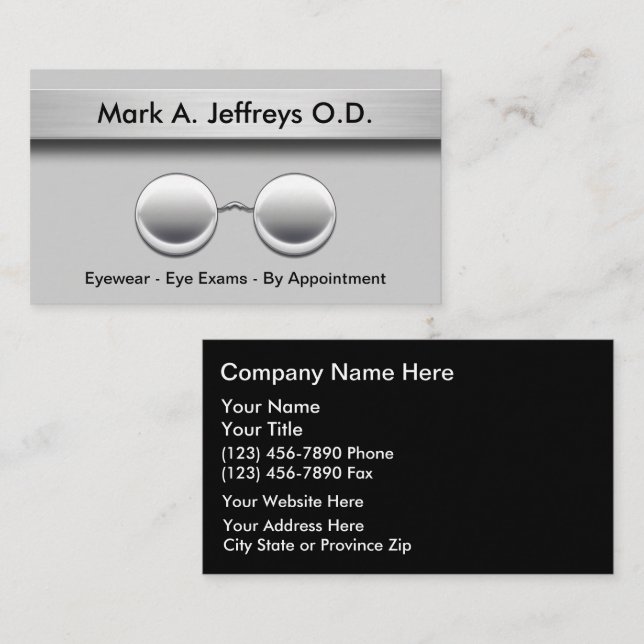 Optometrist Business Cards (Front/Back)