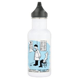 Optometrist Checks Wall Chart 532 Ml Water Bottle