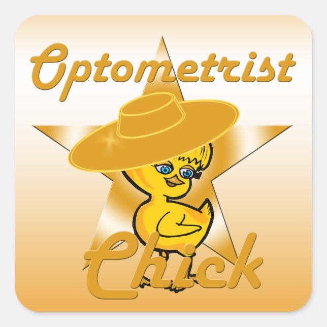 Optometrist Chick #10 Square Sticker (Front)