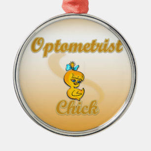 Optometrist Chick Metal Tree Decoration