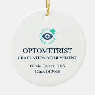 Optometrist Custom Name Since Year Ceramic Tree Decoration