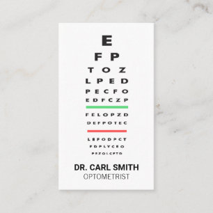 Optometrist   Doctor   Eye Exam Chart Appointment Card