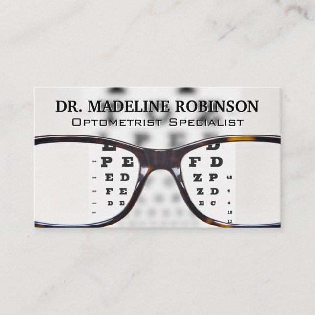 Optometrist | Eye Chart and Glasses Appointment Card (Front)