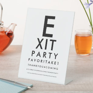 Optometrist Eye Chart Retirement Party Favor Pedestal Sign