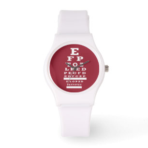 Optometrist Eye Chart Watch Red Face