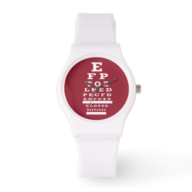 Optometrist Eye Chart Watch Red Face (Front)