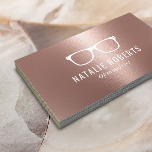 Optometrist Eye Glasses Elegant Rose Gold Business Card
