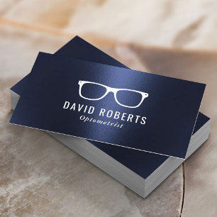 Optometrist Eye Glasses Modern Navy Blue Business Card