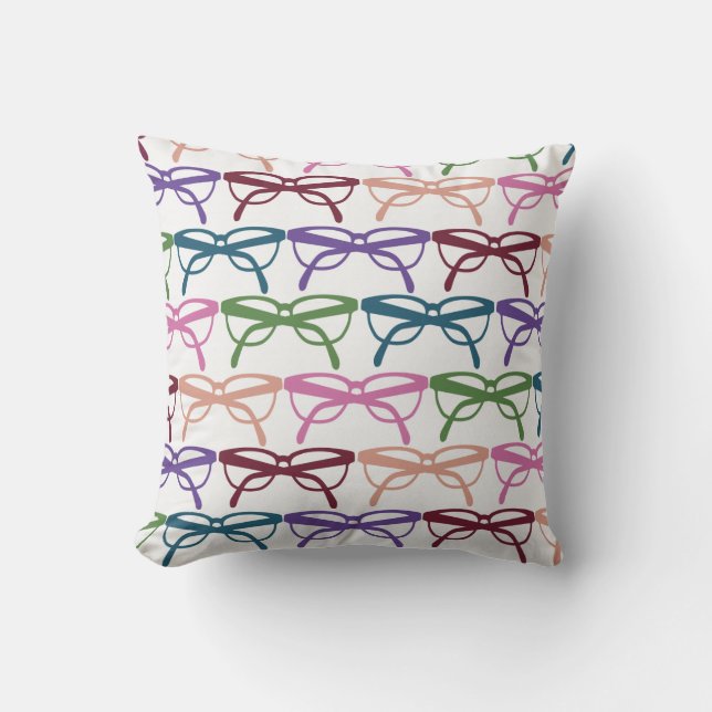 Optometrist Eye Glasses Pattern Print Cushion (Front)