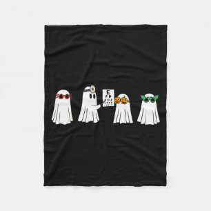 Optometrist Ghost Boo Center Halloween Optician  Fleece Blanket