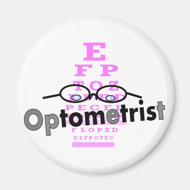 Optometrist Gifts, Eyeglasses and Eyechart Design Magnet (Front)