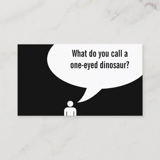 optometrist joke / dinosaur joke business card (Front)