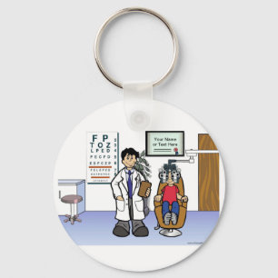 Optometrist - Male Cartoon by PrintedPerfection.co Key Ring