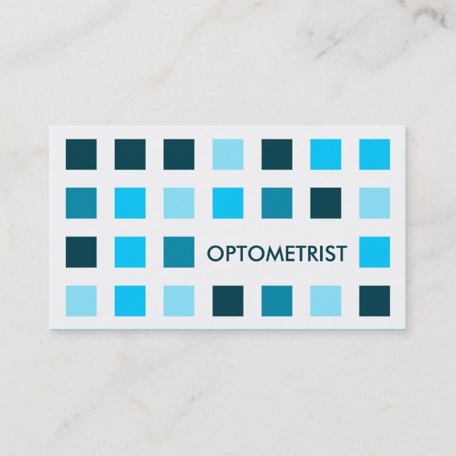 OPTOMETRIST (mod squares) Business Card (Front)