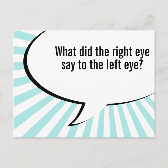 optometrist nose joke postcard (Front)