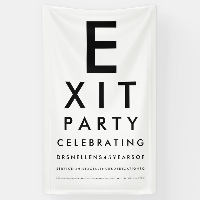Optometrist Ophthalmologist Exit Retirement Party Banner (Vertical)