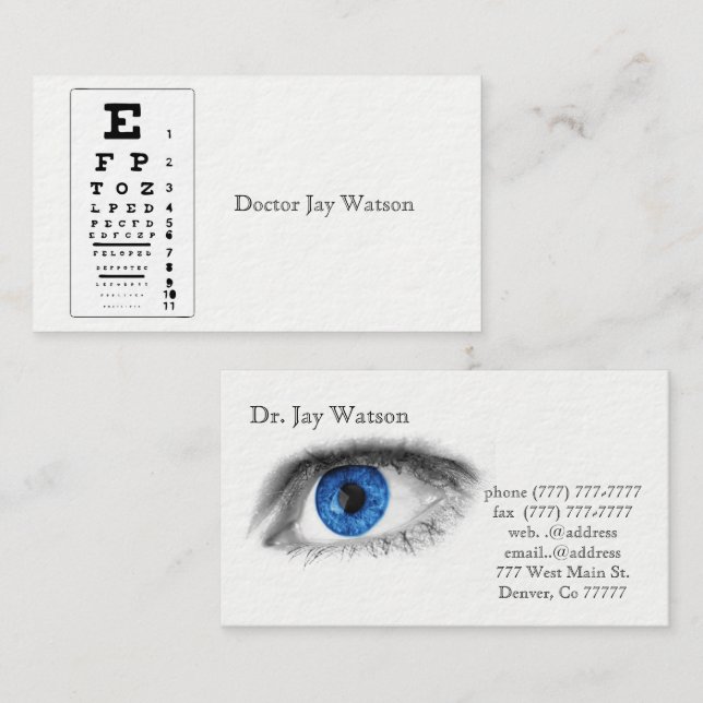 Optometrist Ophthalmologist Eye Destiny Destiny'S Business Card (Front/Back)
