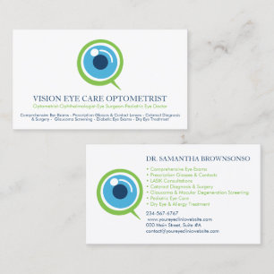 Optometrist Ophthalmologist Eye Specialist Business Card