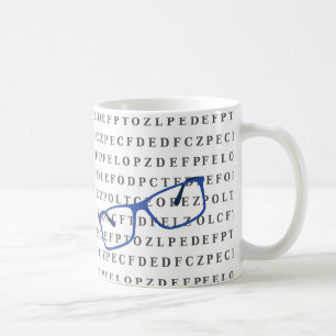 Optometrist Optician Eye Test Chart and Specs Coffee Mug
