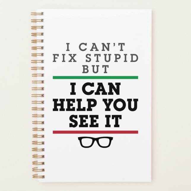 Optometrist Optometry Ophthalmology See Stupid Planner (Front)