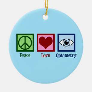 Optometrist Peace Love Optometry Blue Eye Doctor Ceramic Tree Decoration