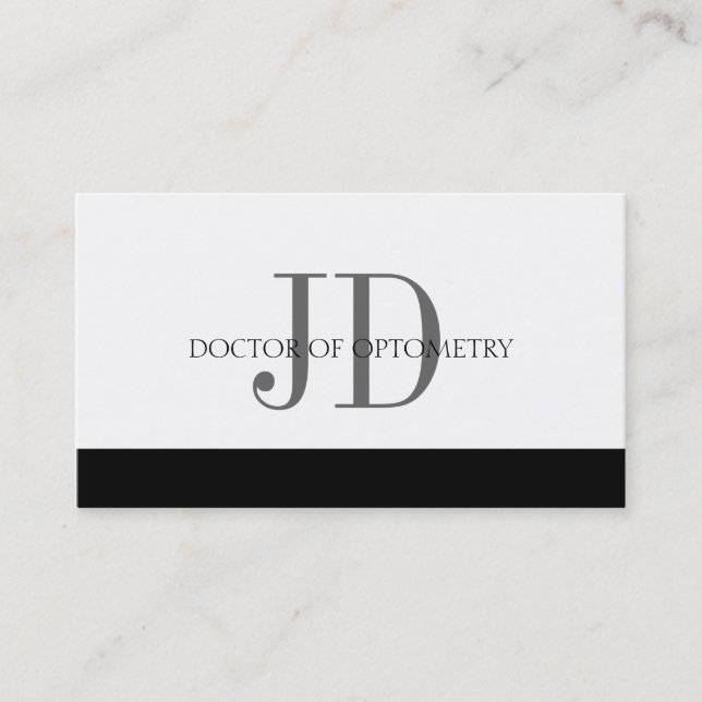 Optometrist White/White Business Card (Front)