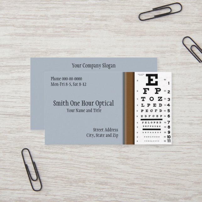 Optometrists Business Card (Front/Back In Situ)