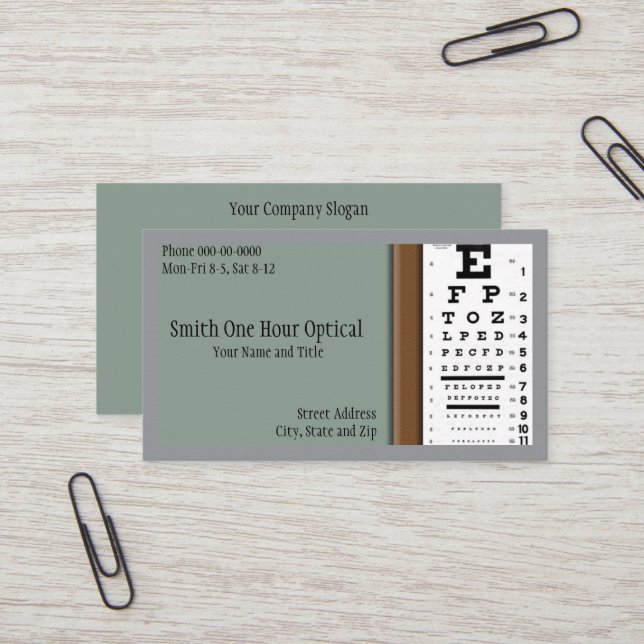 Optometrists Business Card (Front/Back In Situ)