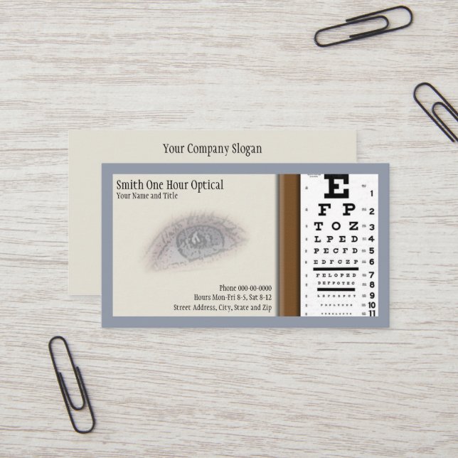 Optometrists Business Card (Front/Back In Situ)