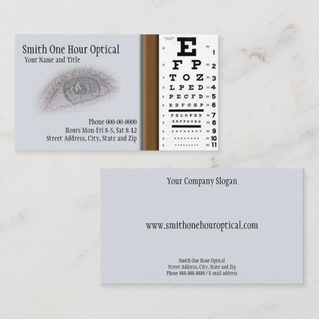 Optometrists Business Card (Front/Back)