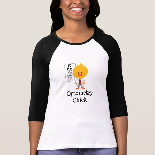 Optometry Chick Raglan Tshirt (Front)
