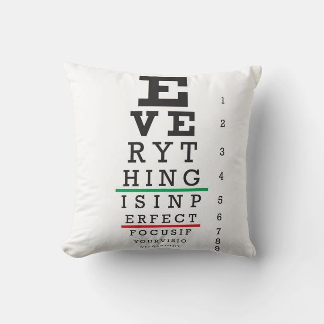 Optometry Eye Chart Cushion (Front)