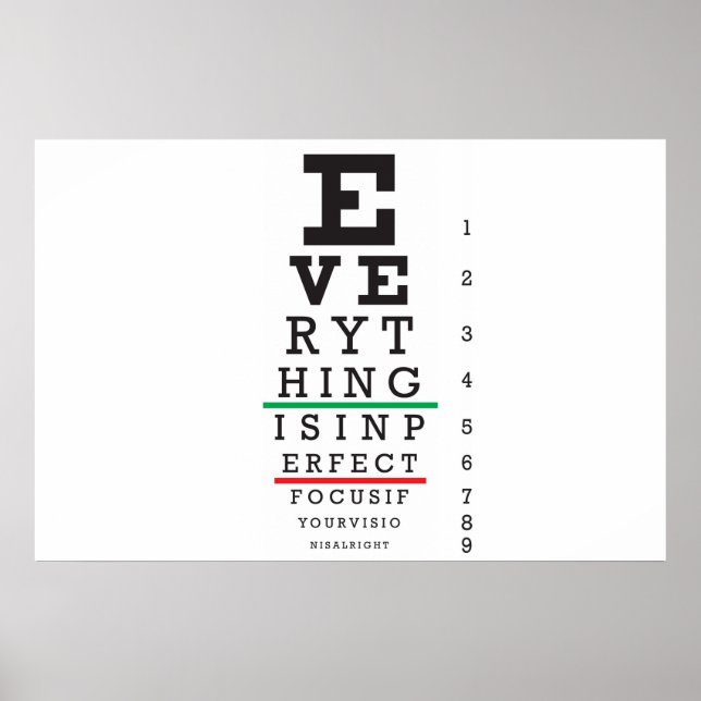Optometry Eye Chart Illustration (Front)