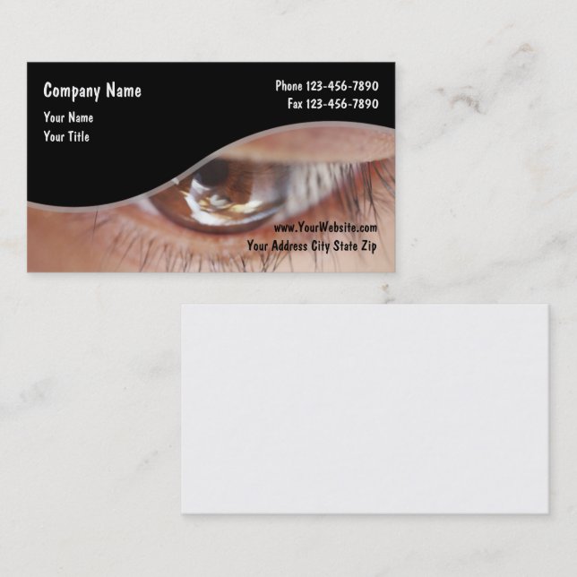 Optometry Eye Closetup Business Card (Front/Back)