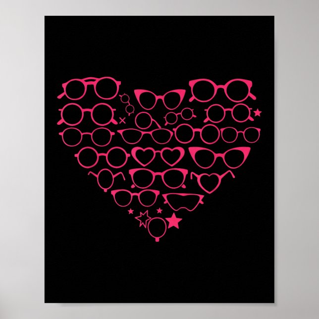 Optometry Eyegles Heart Valentines Day Poster (Front)