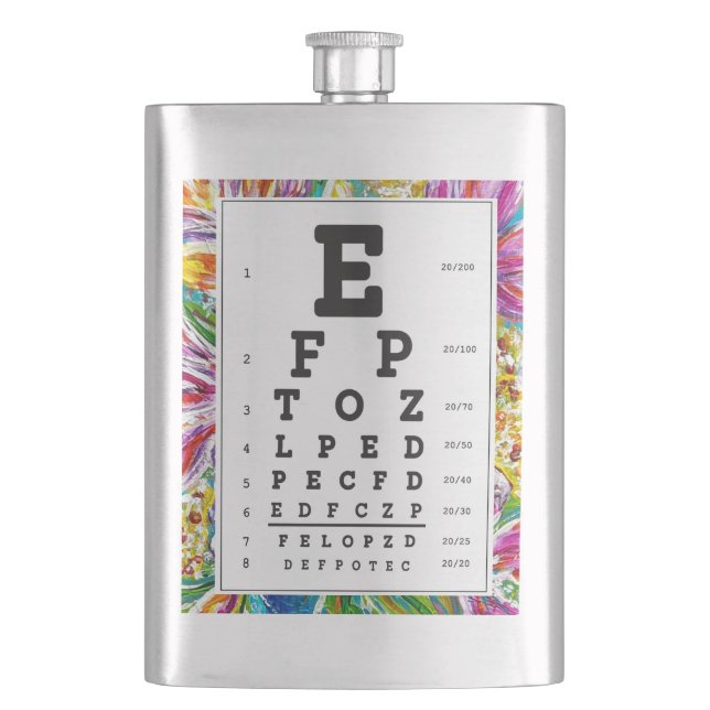 Optometry, Ophthalmology "Eye Chart" Flask (Front)