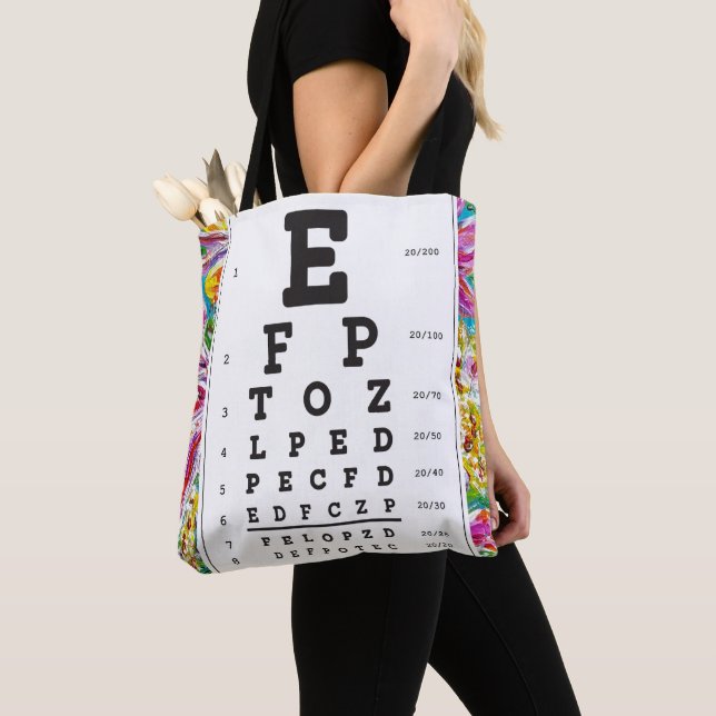 Optometry Ophthomolgist Eye Doctor Eye Chart Tote  (Close Up)