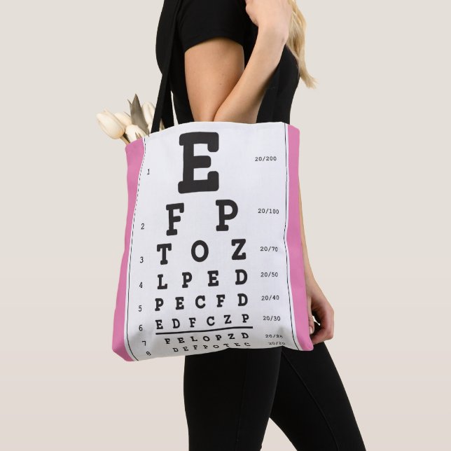 Optometry Ophthomolgist Eye Doctor Eye Chart Tote  (Close Up)