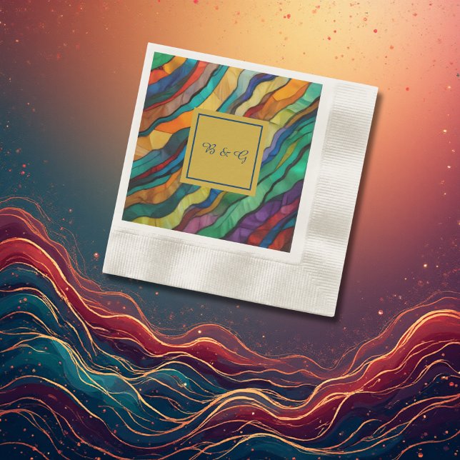 Opulent African destination wedding monogram  Napkin (Creator Uploaded)