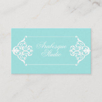 Opulent Baroque Frame Blue and White Business Card