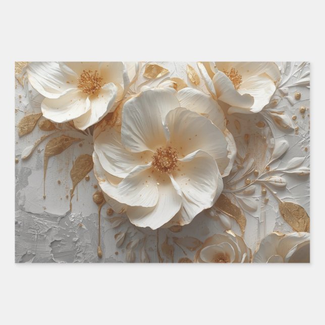 Opulent Bloom Wrapping Paper Sheet (Front)