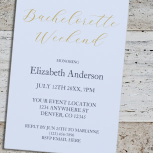 Opulent Blue Bachelorette Party Invitation