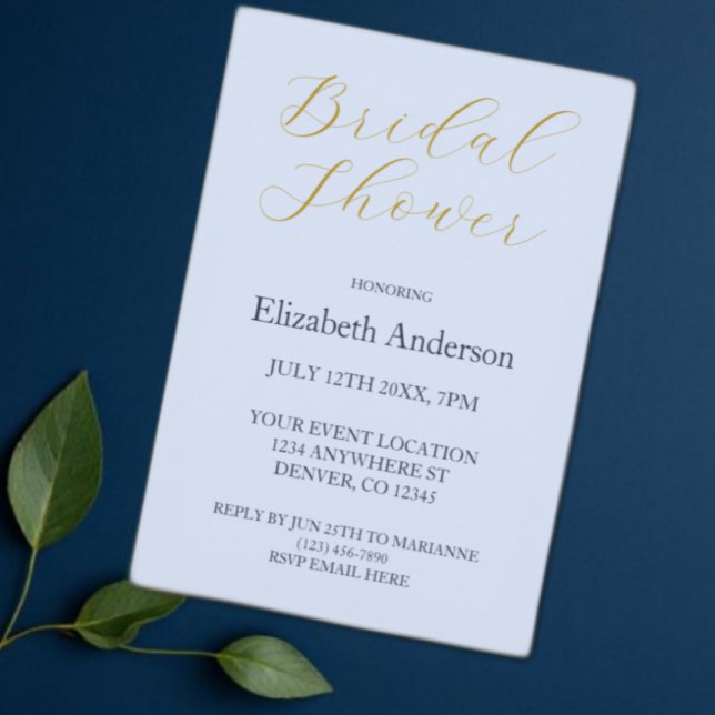 Opulent Blue Bridal Shower Invitation (Creator Uploaded)